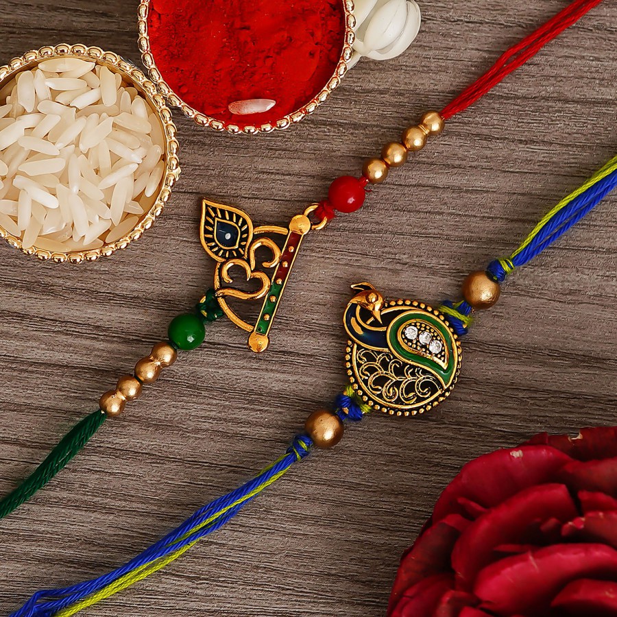 eCraftIndia Blue & Green Designer Rakhis