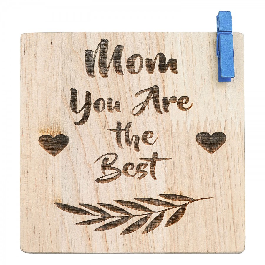 eCraftIndia "Mom You Are the Best" Tabletop Wooden Showpiece