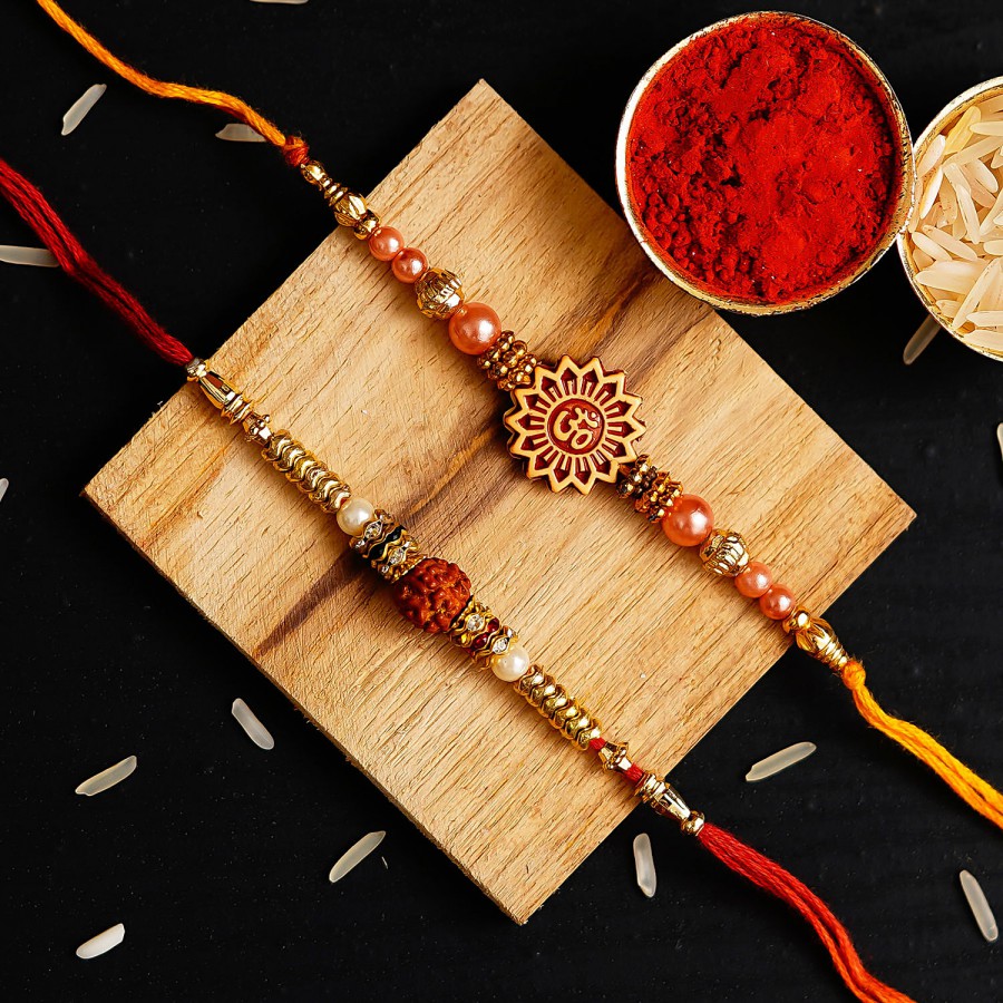 eCraftIndia Om & Rudraksh Rakhis