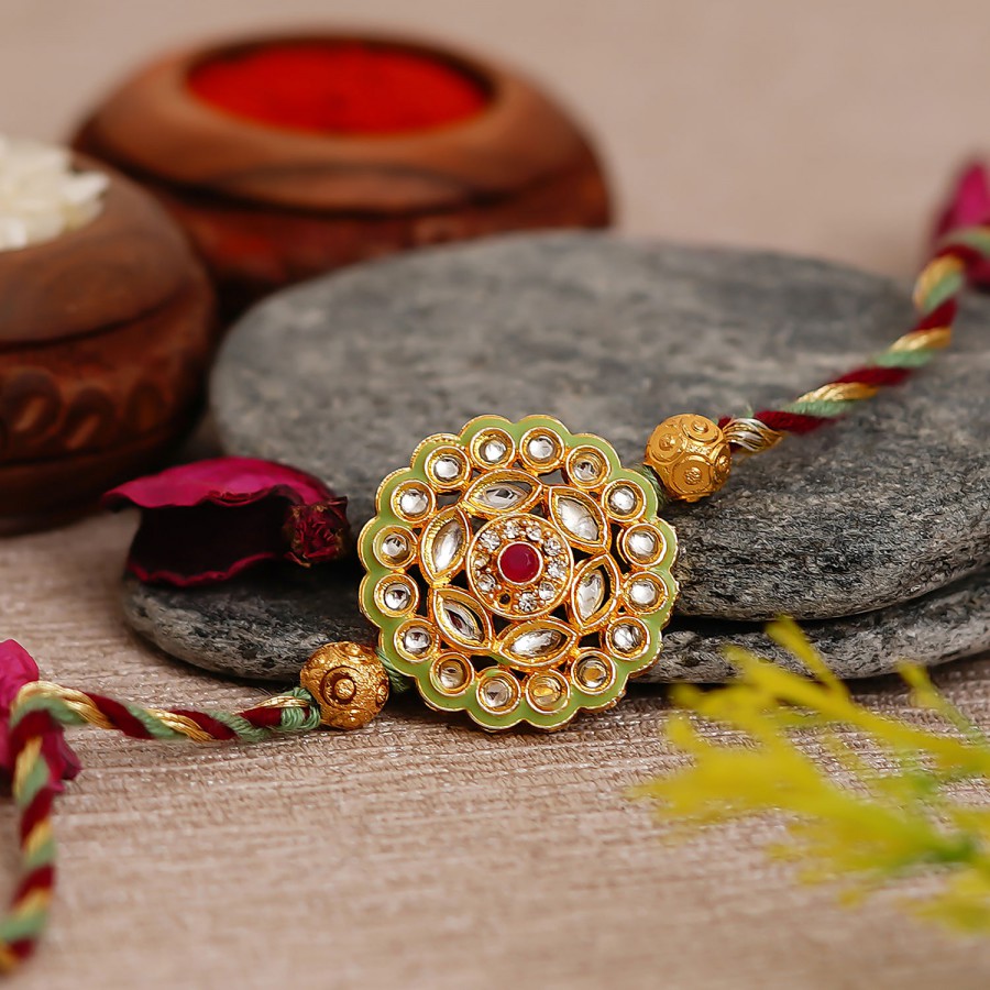 eCraftIndia Peacock Feather Religious Rakhi