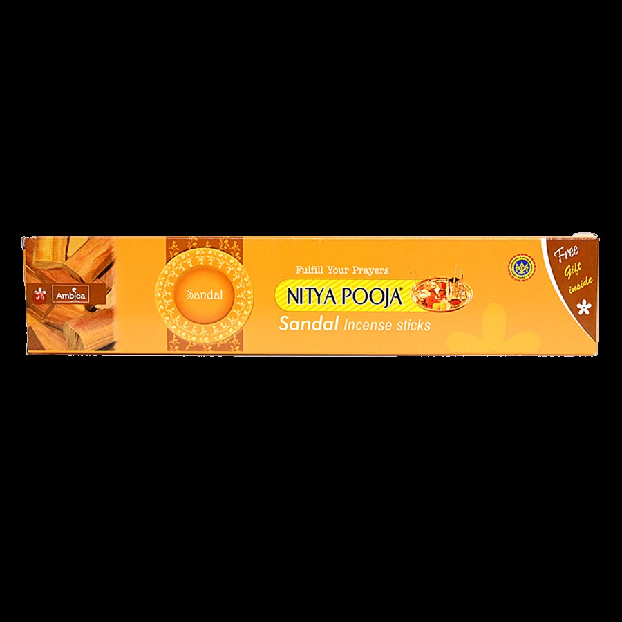 Ambica Nitya Pooja Agarbatthies Sticks - Sandal Incense