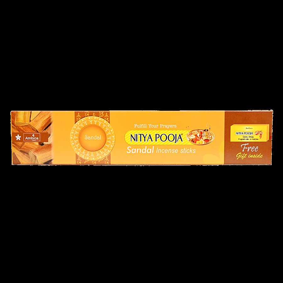 Ambica Nitya Pooja Agarbatthies Sticks - Sandal Incense