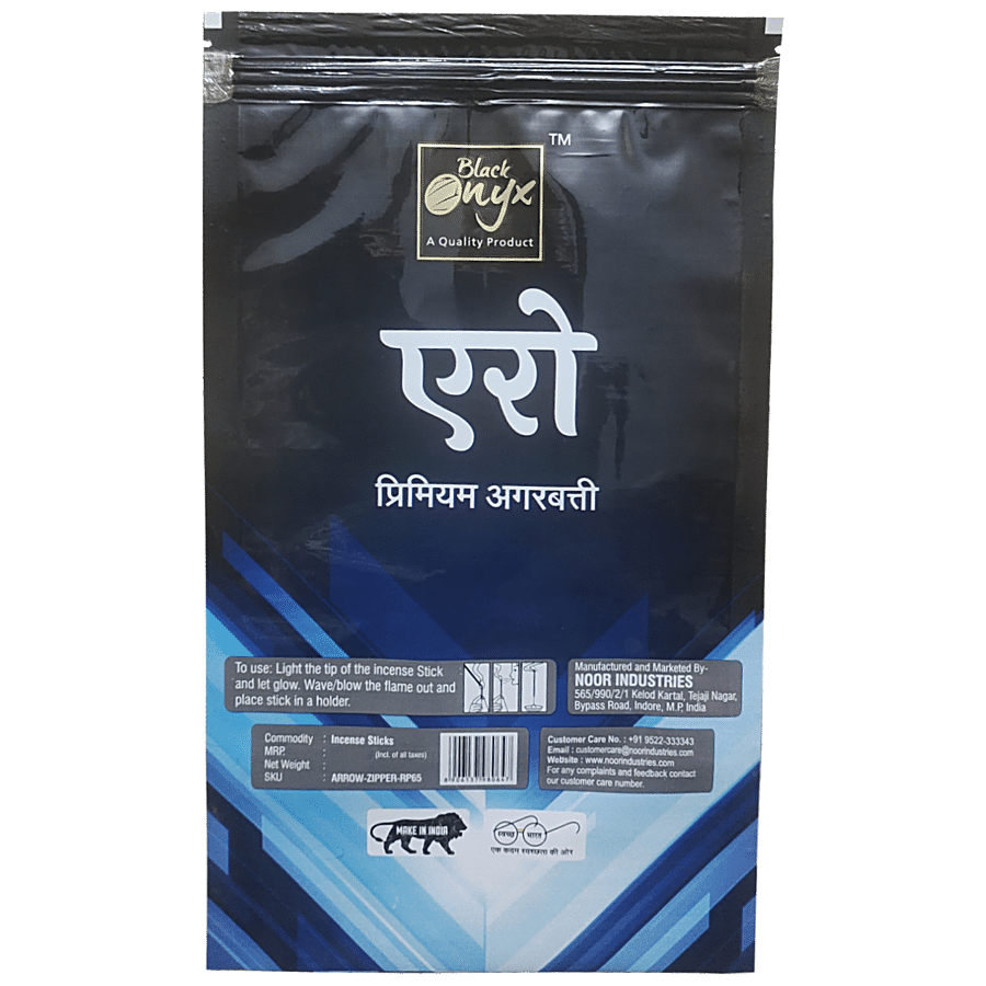 Black Onyx Arrow Premium Incense Sticks / Agarbatti - Refreshing Cool Fragrance