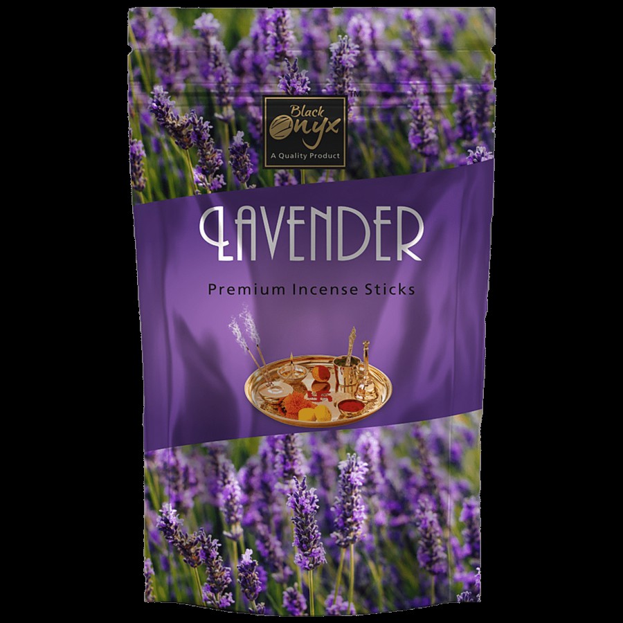 Black Onyx Lavender Premium Incense Sticks / Agarbatti - Rich Fragrance Of Lavender