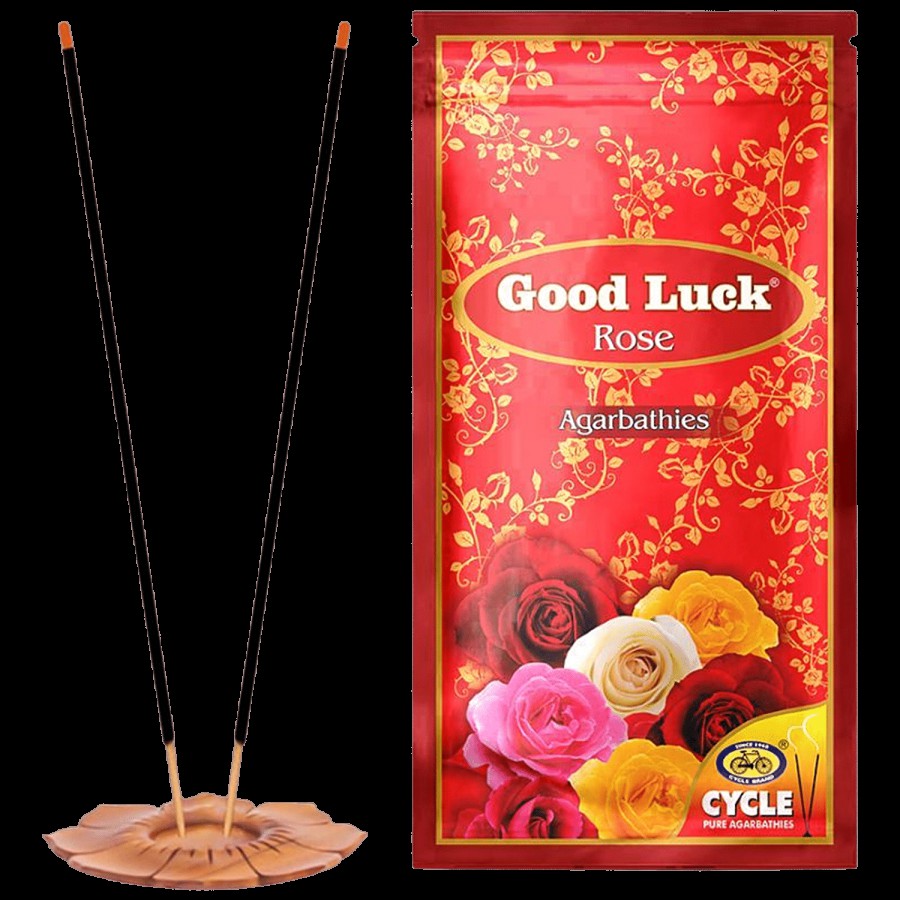 Cycle Good Luck Rose Agarbatti  For Daily Puja - Rose Fragrance