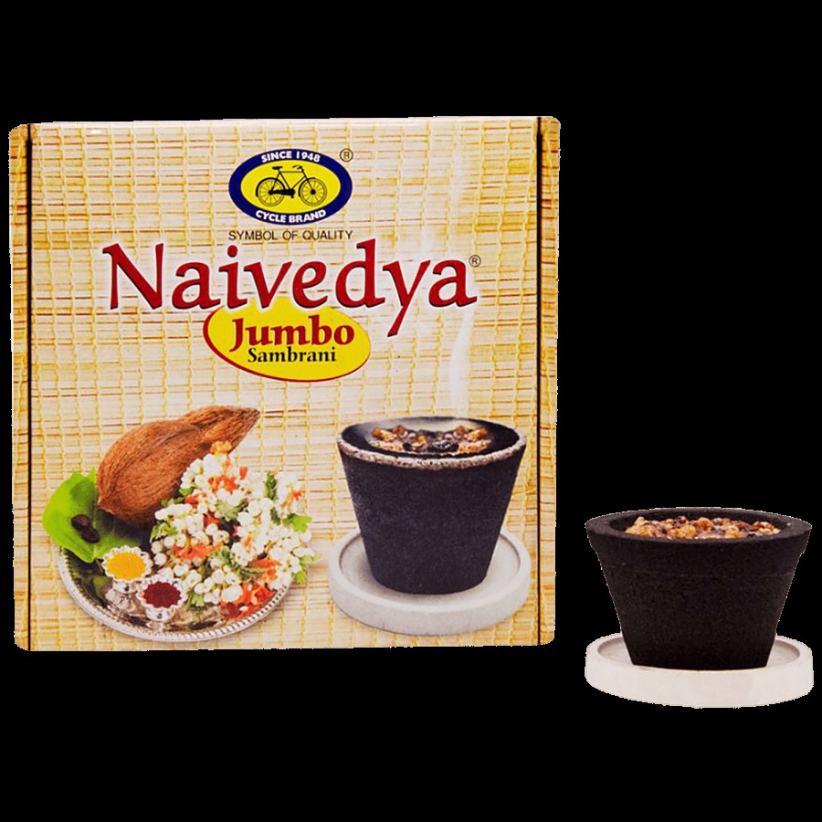 Cycle Naivedya Jumbo Cup Sambrani With Guggul Fragrance