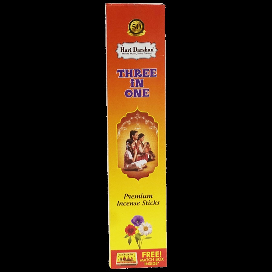 Hari Darshan 3 In 1 Premium Incense Sticks/Agarbatti - Provides Long Lasting Fragrance