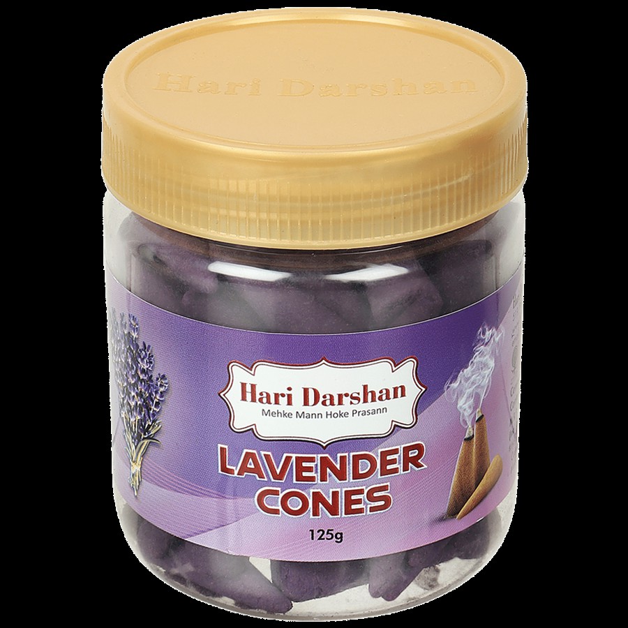 Hari Darshan Lavender Dhoop Cones For Pooja - Pure & Natural