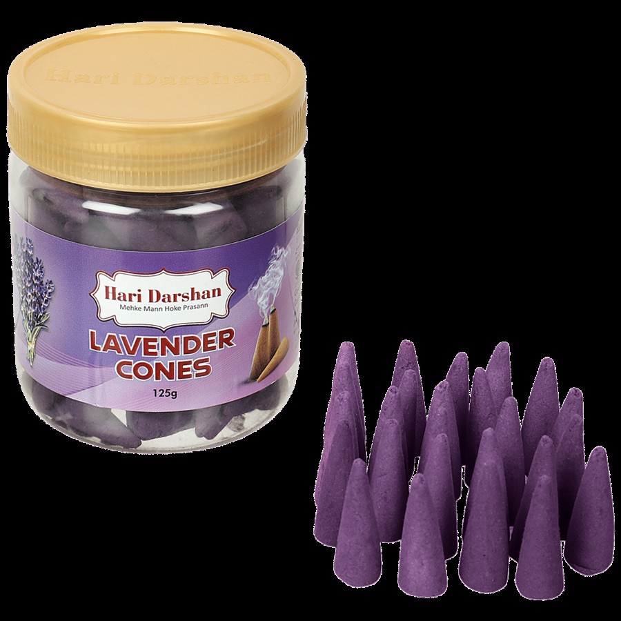 Hari Darshan Lavender Dhoop Cones For Pooja - Pure & Natural