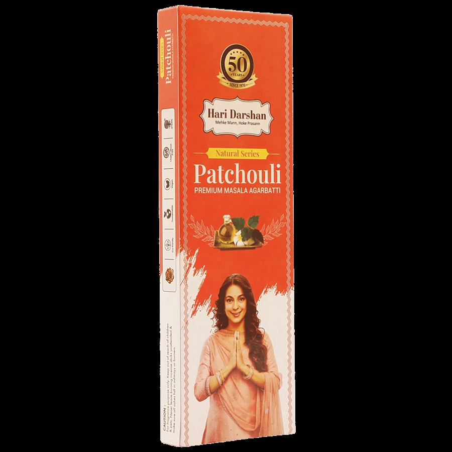 Hari Darshan Patchouli Premium Masala Incense Sticks/Agarbatti - Natural Fragrance