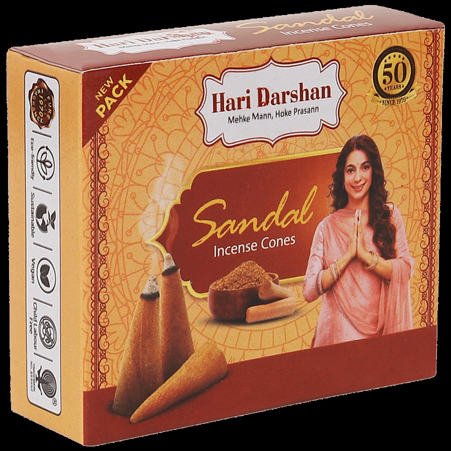 Hari Darshan Sandal Incense Dhoop Cones