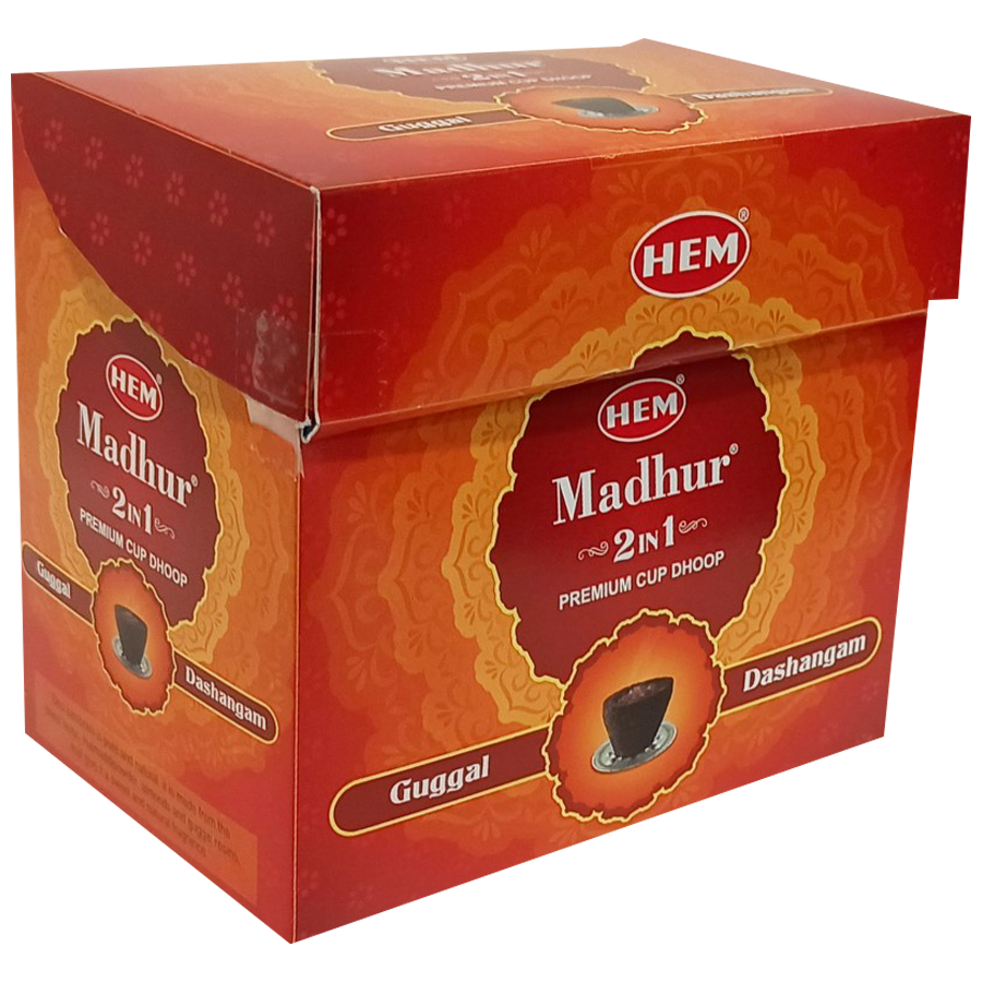 Hem Madhur 2 In 1 Premium Cup Dhoop - Long-Lasting Fragrance