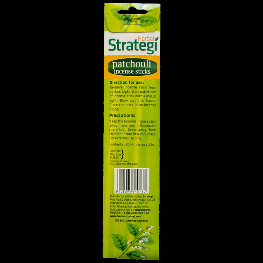 Herbal Strategi Herbal Aromatic Incense Sticks - Patchouli