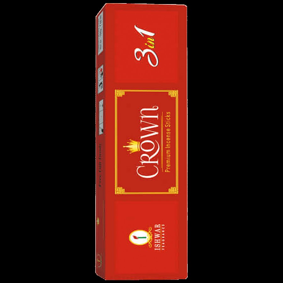 Ishwar Mangalam Crown 3 In 1 Premium Incense Sticks/Agarbattis - Long-lasting Fragrance