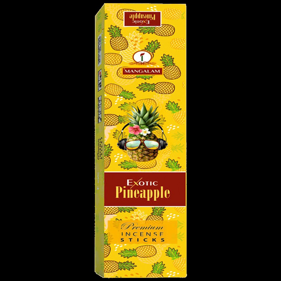 Ishwar Mangalam Exotic Pineapple Premium Incense Sticks/Agarbattis - Long-Lasting Fragrance