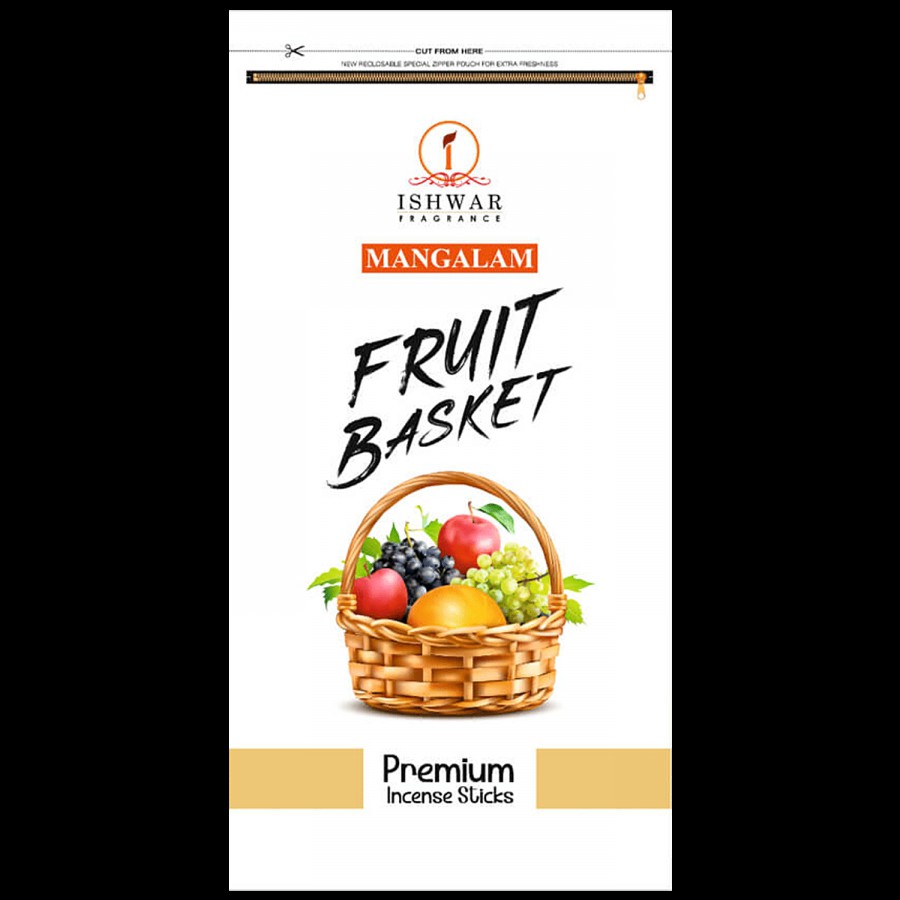 Ishwar Mangalam Fruit Basket Premium Incense Sticks/Agarbattis - Long-Lasting Fragrance