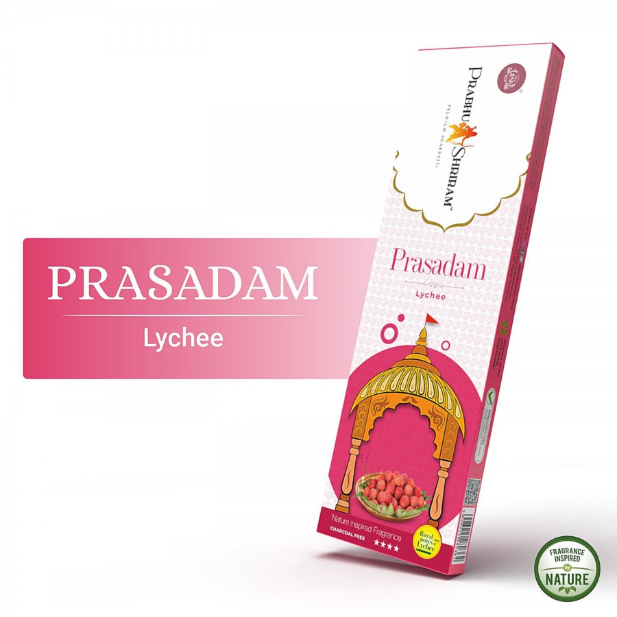 JPSR Prabhu Shriram Prasadam Premium Agarbatti/Incense Sticks - Lychee