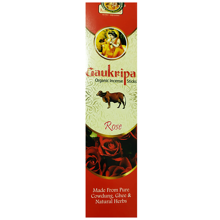 Kamdhenu Gaukripa Organic Incense Agarbatti Sticks - Rose