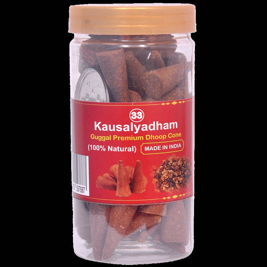 Kausalyadham Guggal Premium Dhoop Cone - 100% Natural