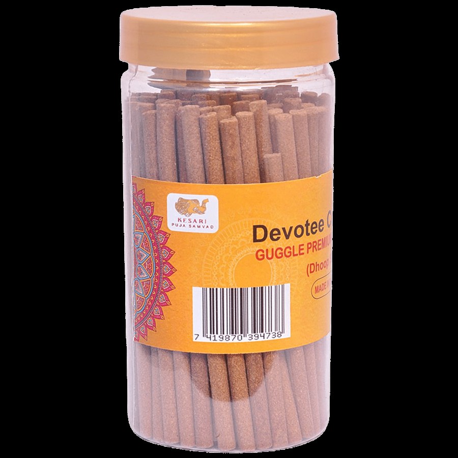 Kesari Puja Samvad Devotee Collection Guggle Premium Dhoop Stick - With Stand