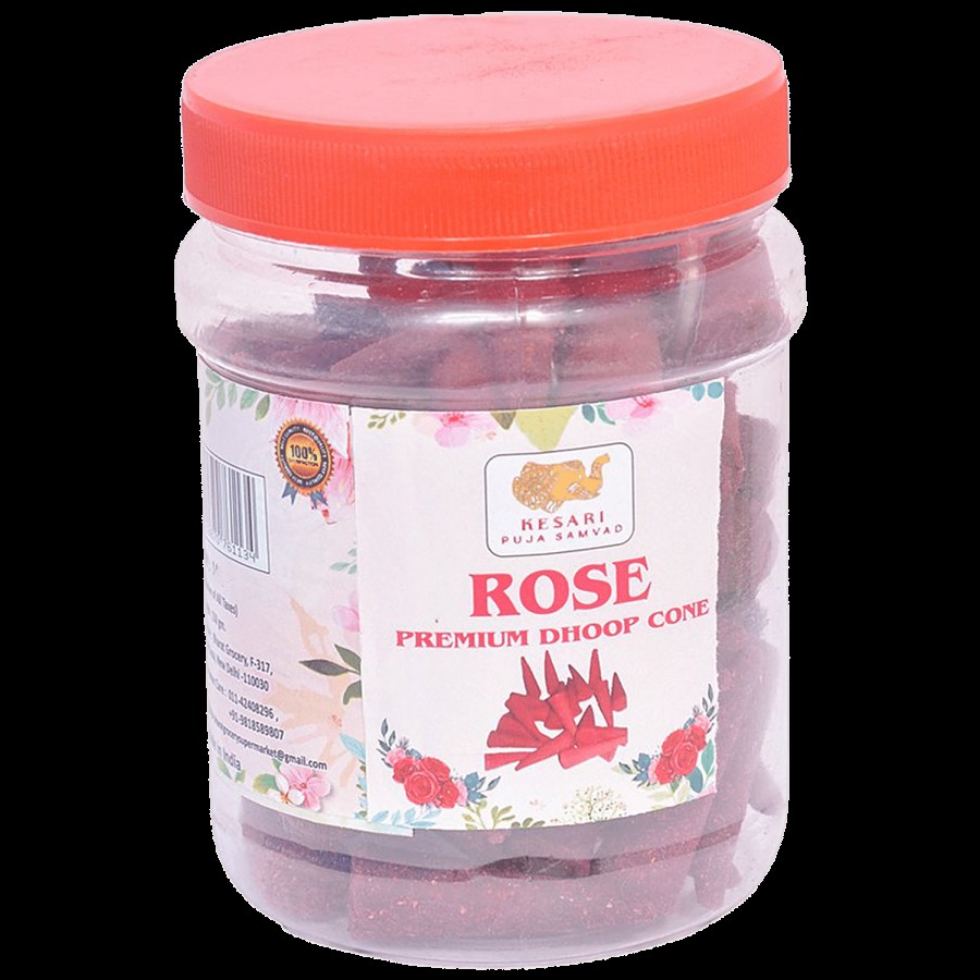 Kesari Puja Samvad Rose Premium Dhoop Cone