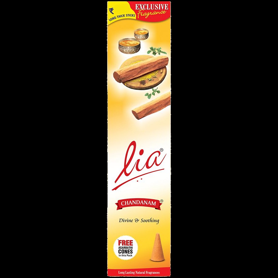 Lia Chandanam Incense Stick/Agarbatti - Provides Long-Lasting Fragrance