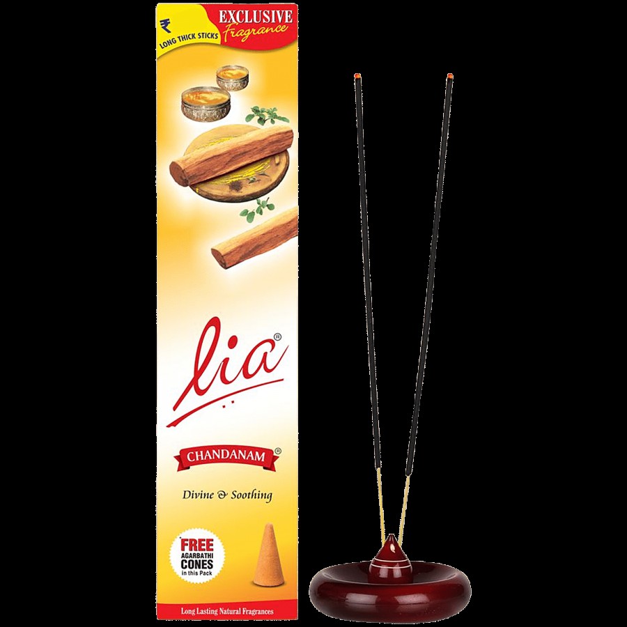 Lia Chandanam Incense Stick/Agarbatti - Provides Long-Lasting Fragrance