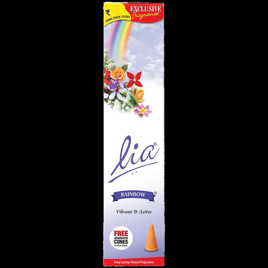 Lia Rainbow Incense Stick/Agarbatti - Provides Long-Lasting Fragrance