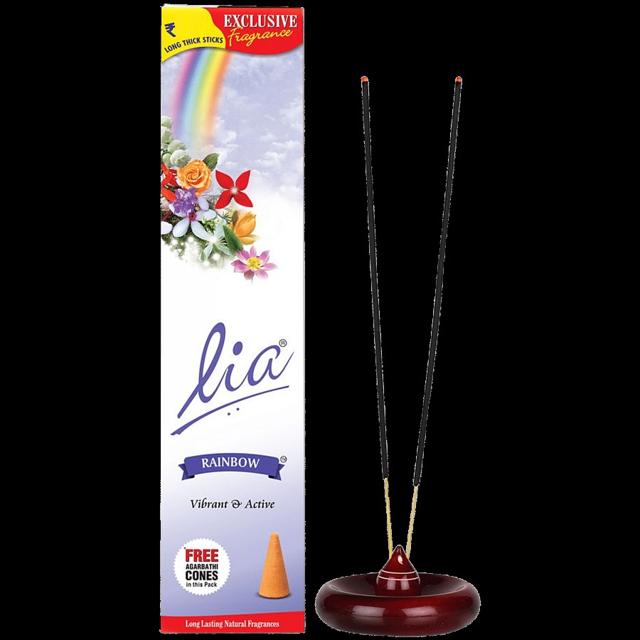 Lia Rainbow Incense Stick/Agarbatti - Provides Long-Lasting Fragrance