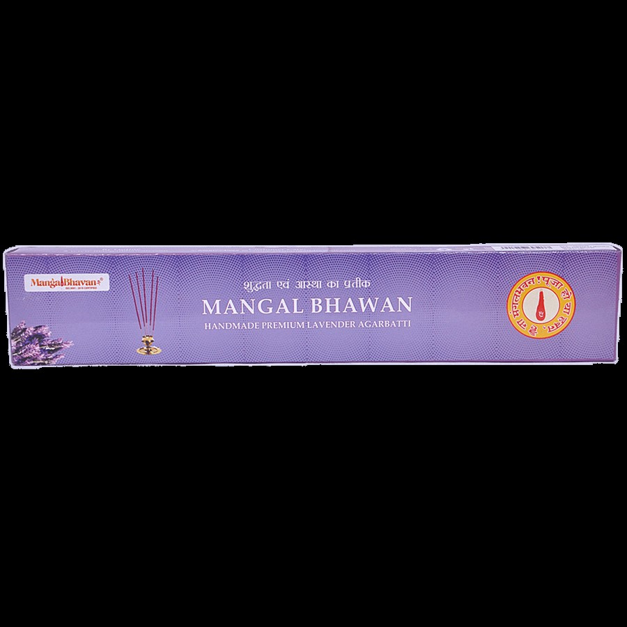 Mangal Bhavan Handmade Premium Lavender Agarbatti - Soothing & Fresh Aroma