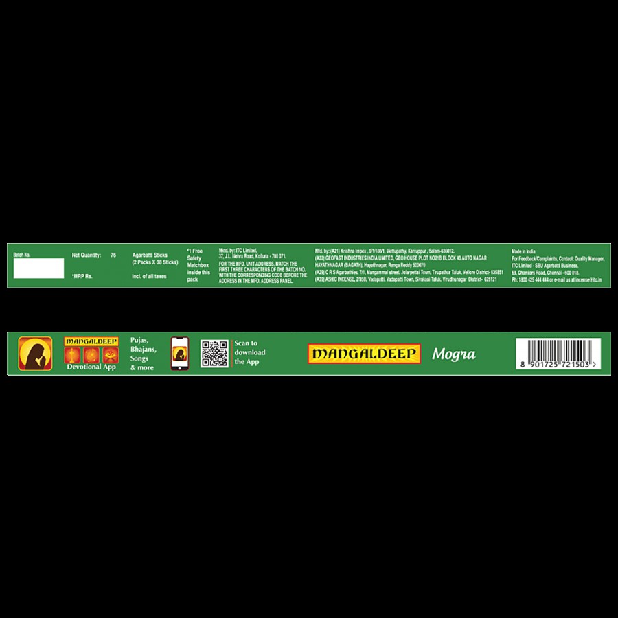 Mangaldeep Flora Mogra Incense Sticks