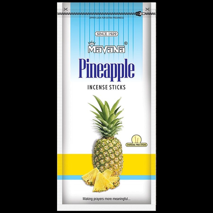 Mavana Agarbathies Pineapple Incence Sticks - Premium Quality Fragrance