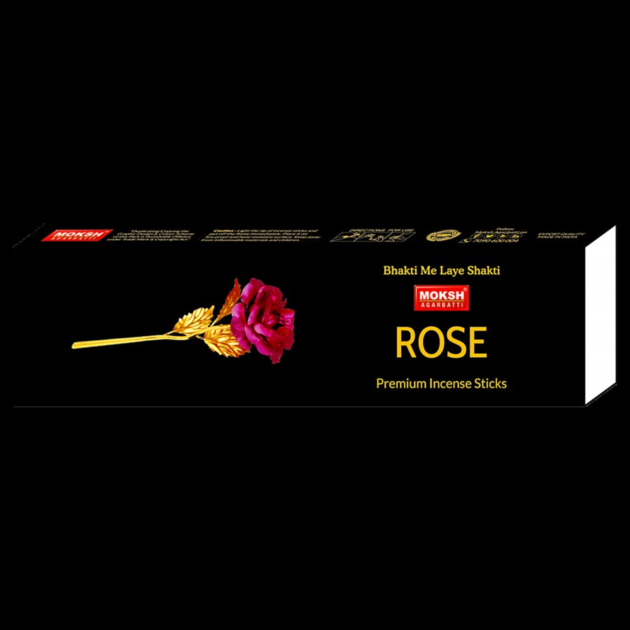 Moksh Rose Premium Incense (Natural Rose Fragrance)