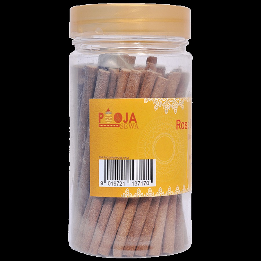 Pooja Sewa Rose Dhoop Stick - Bambooless