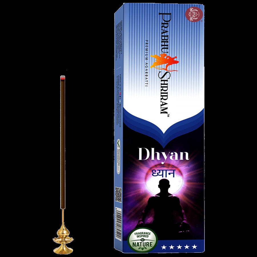 Prabhu Shriram Meditation Series Dhyan Premium Incense Sticks/Agarbatti - Provides Long-Lasting Fragrance