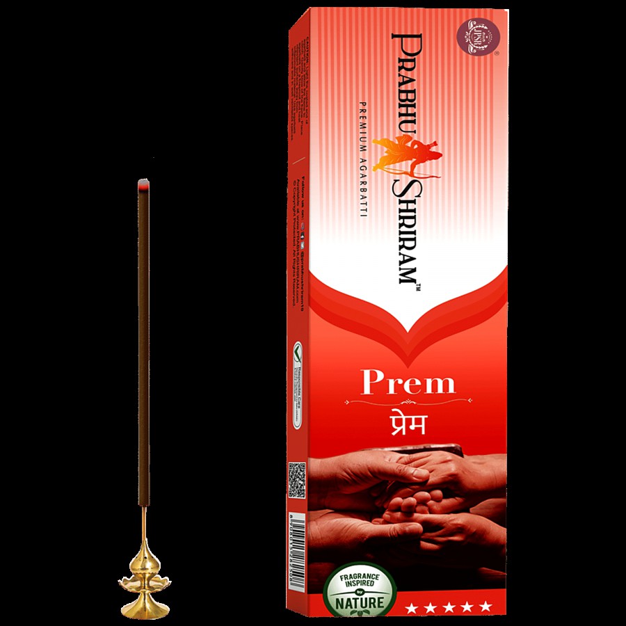 Prabhu Shriram Meditation Series Prem Premium Incense Sticks/Agarbatti - Provides Long-Lasting Fragrance