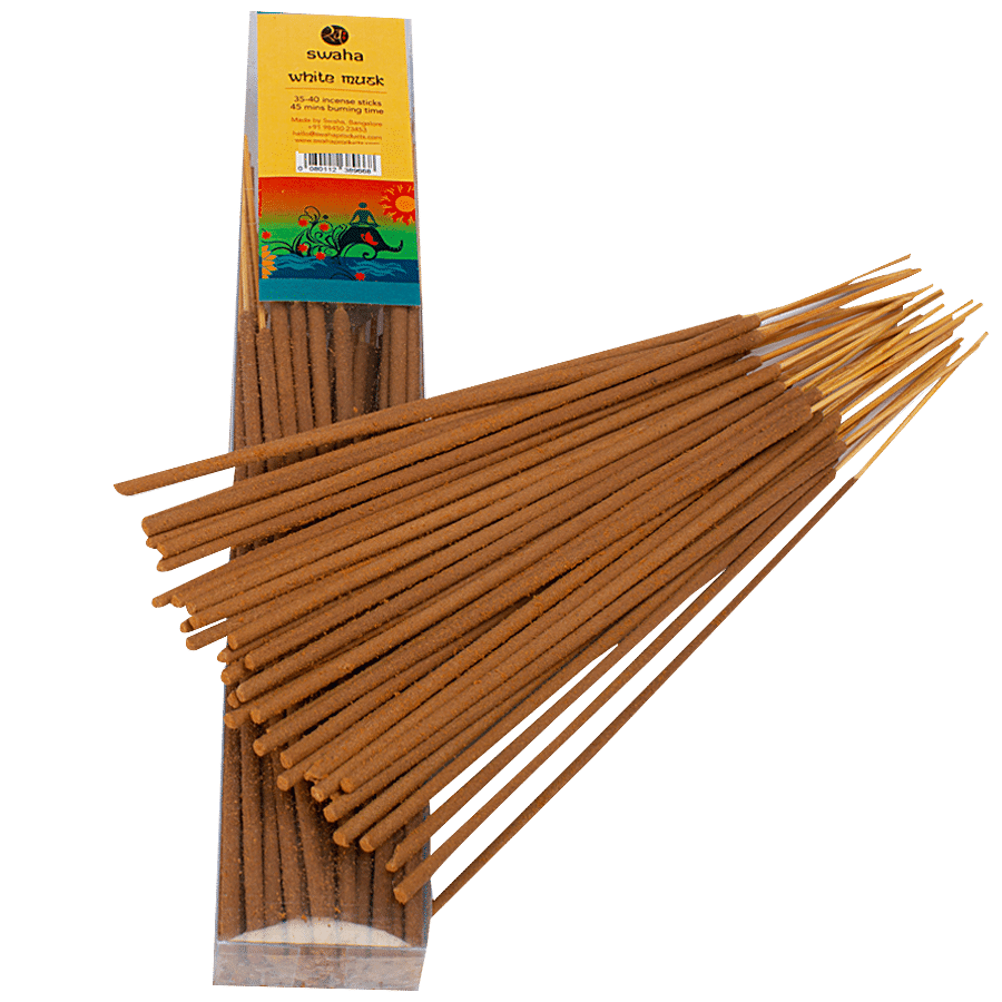 SWAHA White Musk Agarbatti/Incense Sticks - Long-Lasting Fragrance