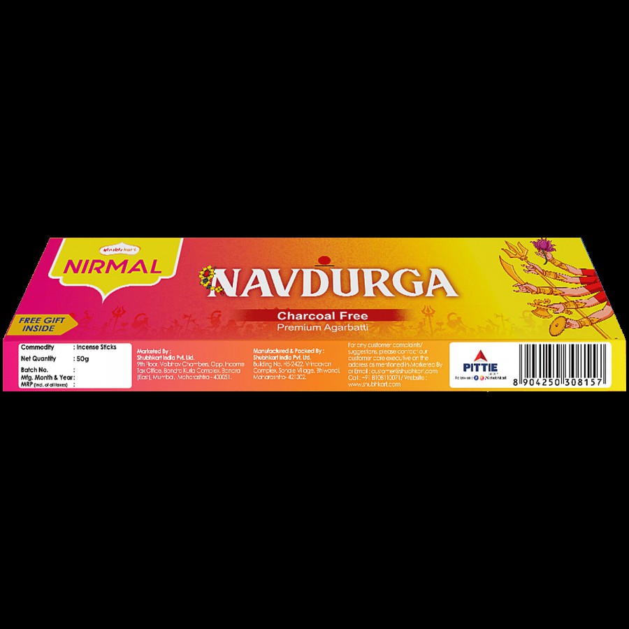 Shubhkart Nirmal Navdurga Premium Agarbatti - Charcoal Free