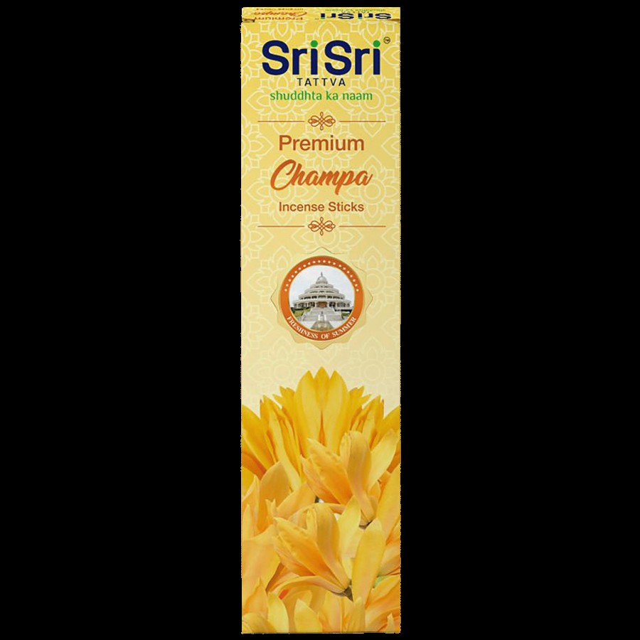 Sri Sri Tattva Premium Champa Agarbatti/Incense Sticks - Long-Lasting Fragrance