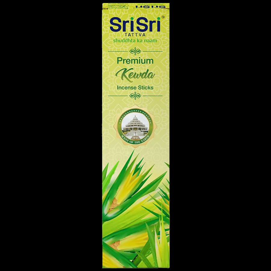 Sri Sri Tattva Premium Kewda Agarbatti/Incense Sticks - Long-Lasting Fragrance