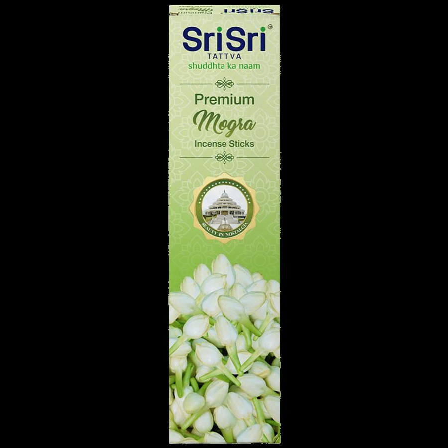 Sri Sri Tattva Premium Mogra Agarbatti/Incense Sticks - Long-Lasting Fragrance