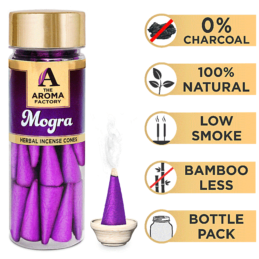 The Aroma Factory Herbal Incense/Dhoop Cones - Mogra