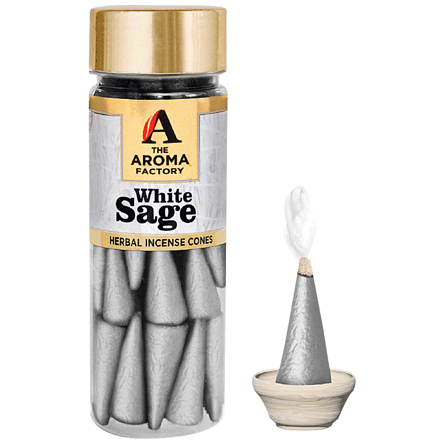 The Aroma Factory Herbal Incense/Dhoop Cones - White Sage