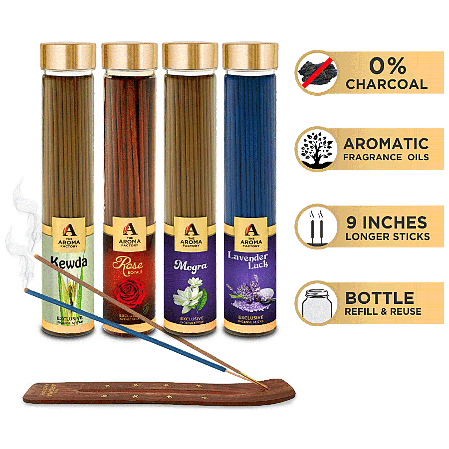 The Aroma Factory Incense Sticks/Agarbatti - With Jute Bag & Stand