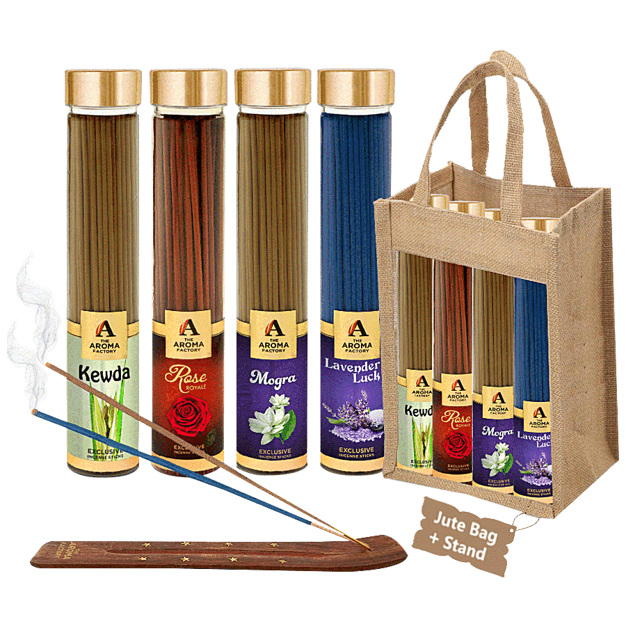 The Aroma Factory Incense Sticks/Agarbatti - With Jute Bag & Stand