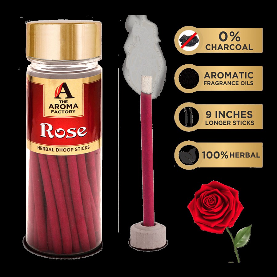 The Aroma Factory Herbal Dhoop Batti Sticks - Rose