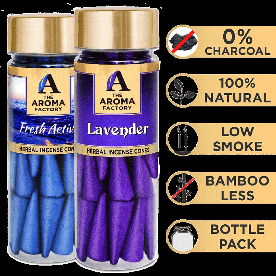 The Aroma Factory Herbal Incense/Dhoop Cones - 0% Charcoal