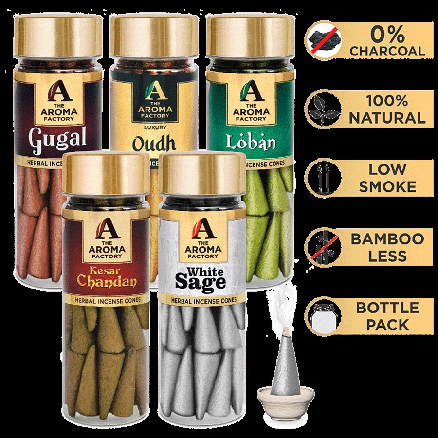 The Aroma Factory Herbal Incense/Dhoop Cones - Gugal