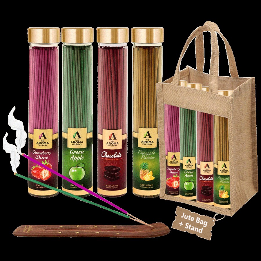 The Aroma Factory Incense Sticks/Agarbatti - With Jute Bag & Stand