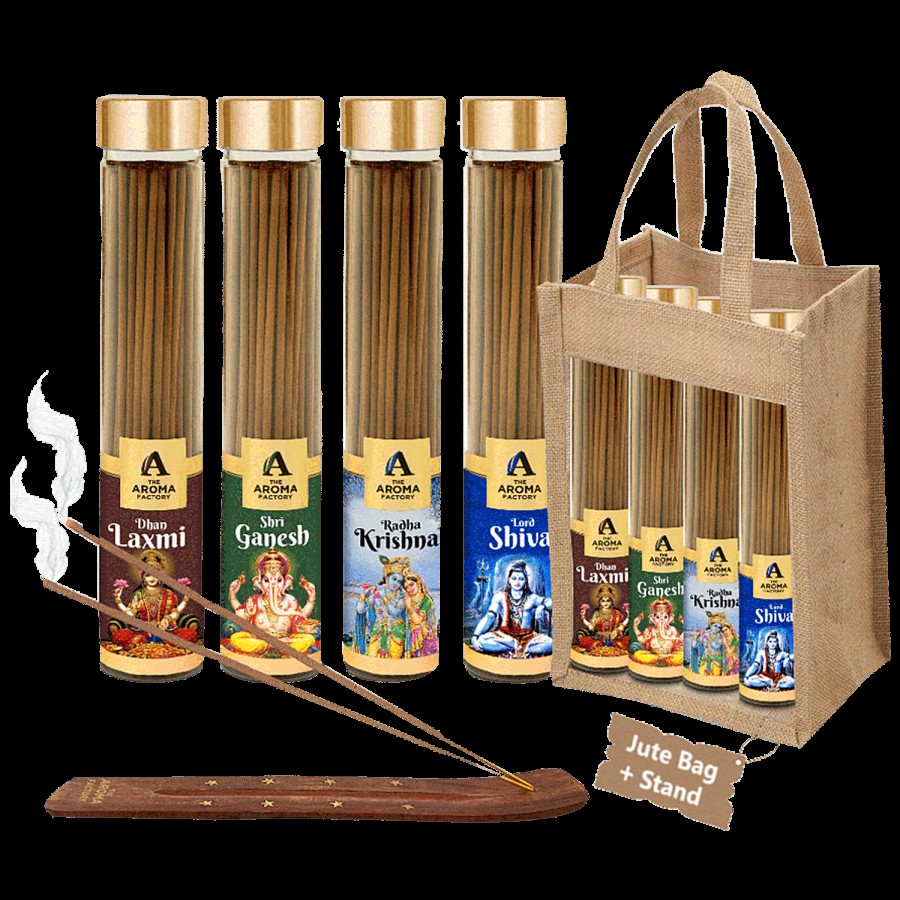 The Aroma Factory Incense Sticks/Agarbatti - With Jute Bag & Stand